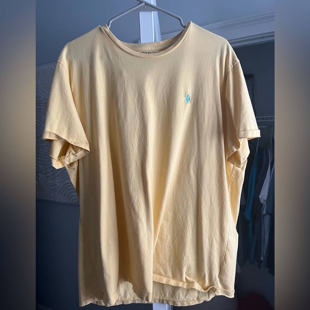 Polo Ralph Lauren Yellow T-Shirt, Light Blue Emblem